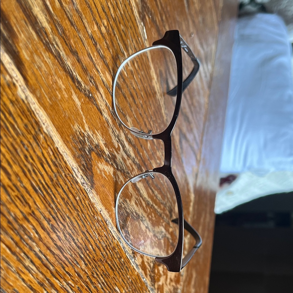 Ray-Ban Clubmaster Brown and Silver Eyeglasses